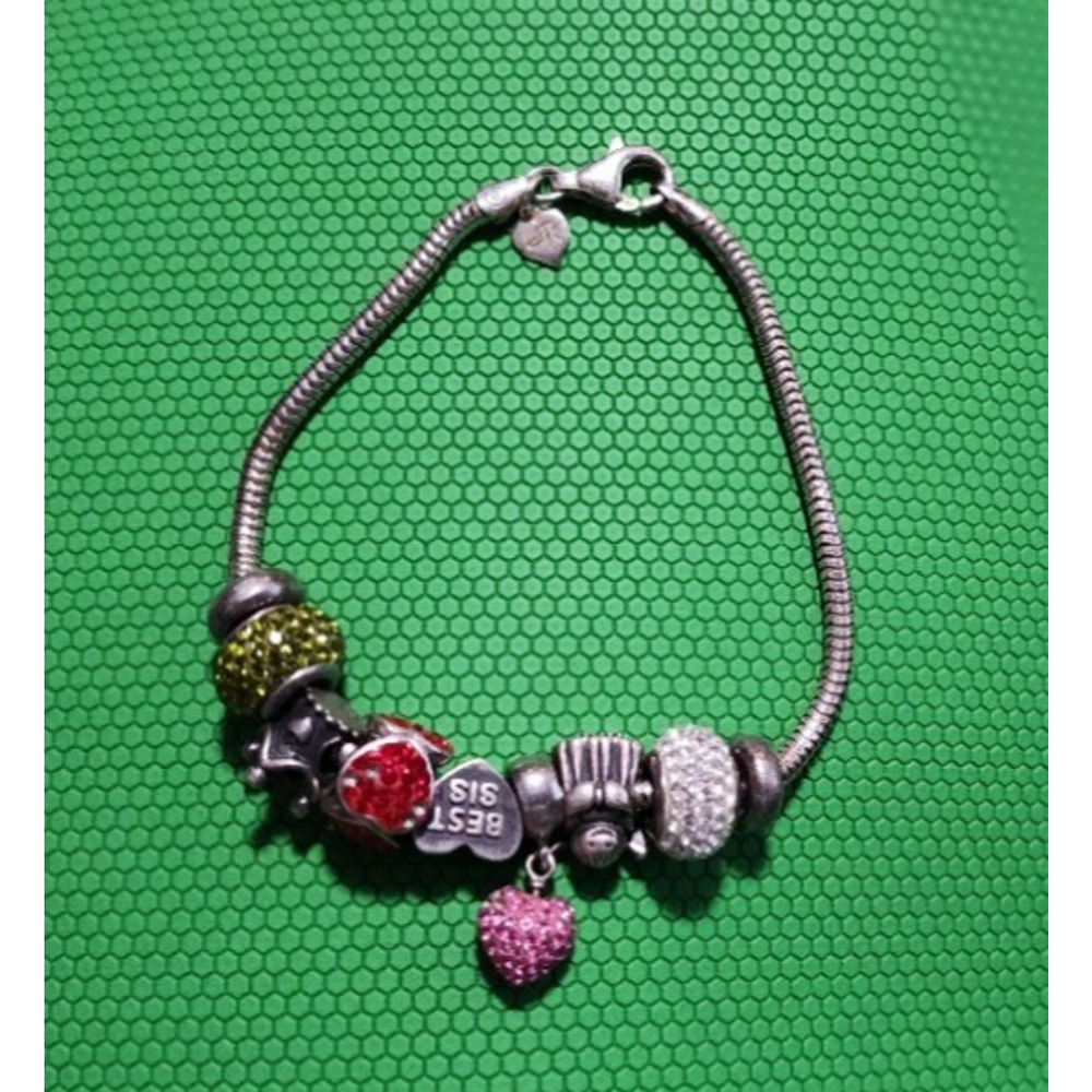 Vintage Sterling Silver Charm Bracelet Michael Anthony MA 25g